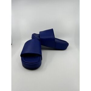 Adidas Y-3 Yohji Yamamoto Platform Logo Slides Ink Blue Women's Size 7.5 Mens 6